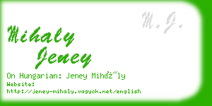 mihaly jeney business card